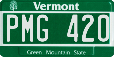 VT license plate PMG420