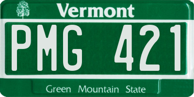 VT license plate PMG421