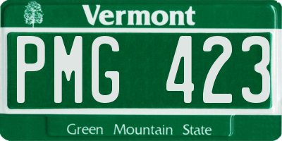 VT license plate PMG423