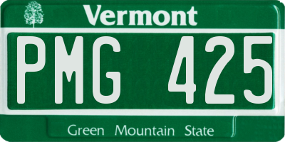 VT license plate PMG425
