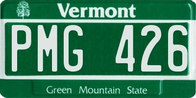 VT license plate PMG426