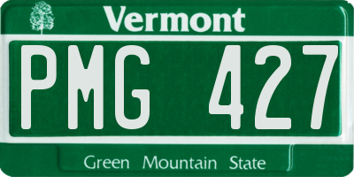 VT license plate PMG427