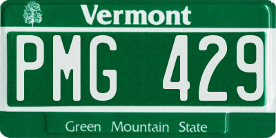 VT license plate PMG429
