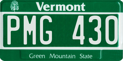 VT license plate PMG430