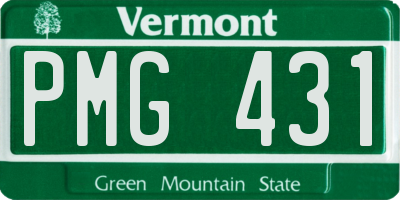 VT license plate PMG431