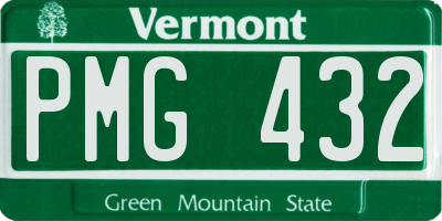 VT license plate PMG432