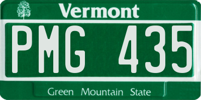VT license plate PMG435