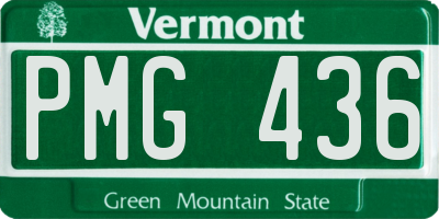VT license plate PMG436