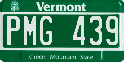 VT license plate PMG439