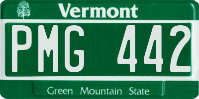 VT license plate PMG442