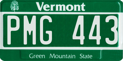 VT license plate PMG443