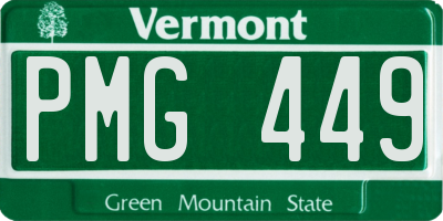 VT license plate PMG449