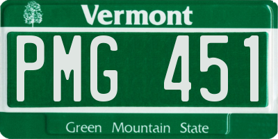 VT license plate PMG451