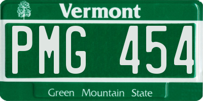 VT license plate PMG454