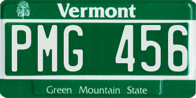 VT license plate PMG456