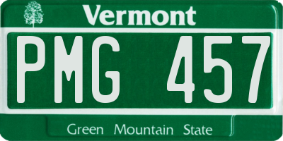 VT license plate PMG457