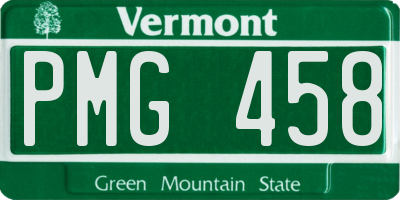 VT license plate PMG458