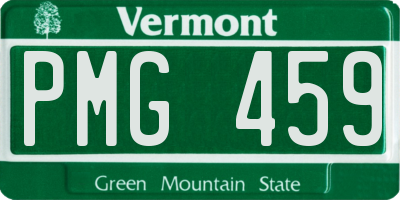 VT license plate PMG459