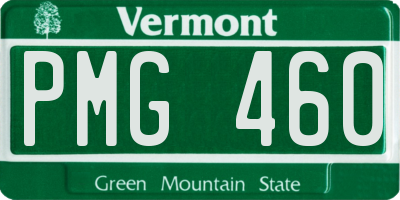 VT license plate PMG460