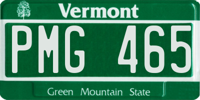 VT license plate PMG465