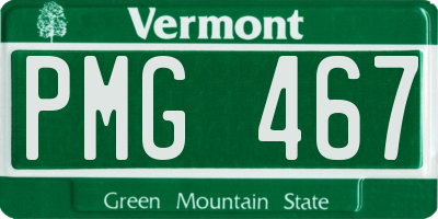 VT license plate PMG467