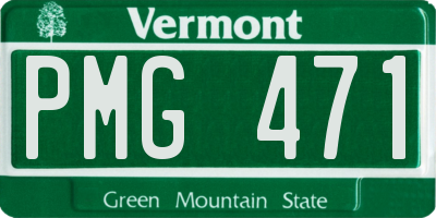VT license plate PMG471