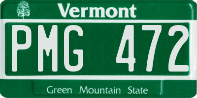 VT license plate PMG472