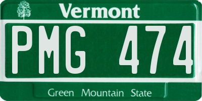 VT license plate PMG474