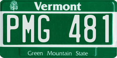 VT license plate PMG481