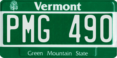 VT license plate PMG490