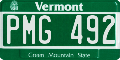 VT license plate PMG492