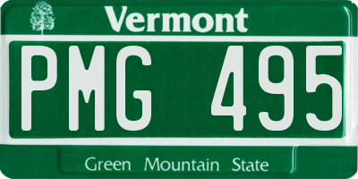 VT license plate PMG495