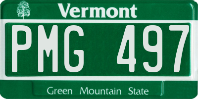 VT license plate PMG497