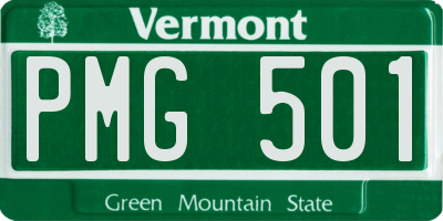 VT license plate PMG501