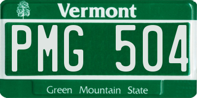 VT license plate PMG504