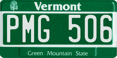 VT license plate PMG506