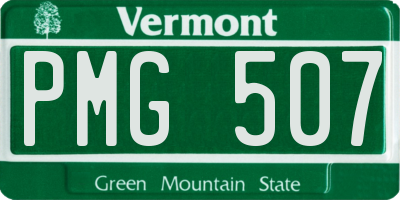 VT license plate PMG507