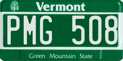 VT license plate PMG508