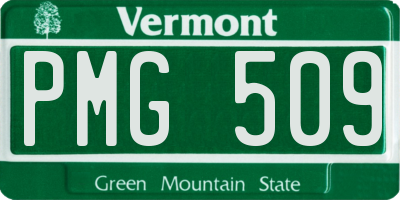 VT license plate PMG509