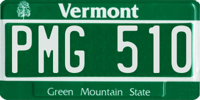 VT license plate PMG510