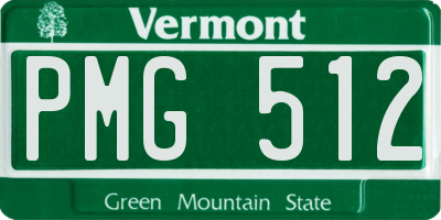 VT license plate PMG512