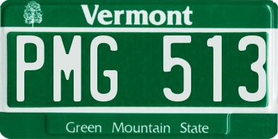 VT license plate PMG513