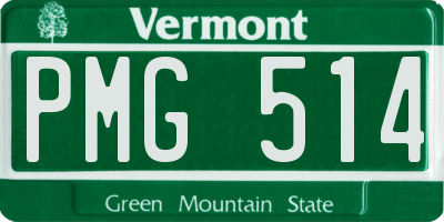 VT license plate PMG514