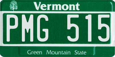 VT license plate PMG515