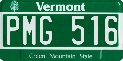 VT license plate PMG516