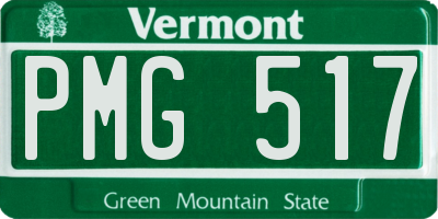 VT license plate PMG517
