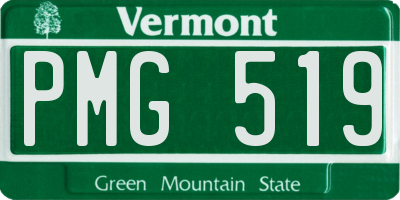 VT license plate PMG519