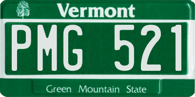 VT license plate PMG521