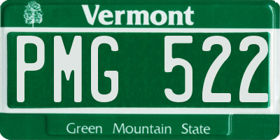 VT license plate PMG522