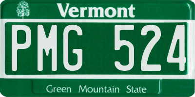 VT license plate PMG524